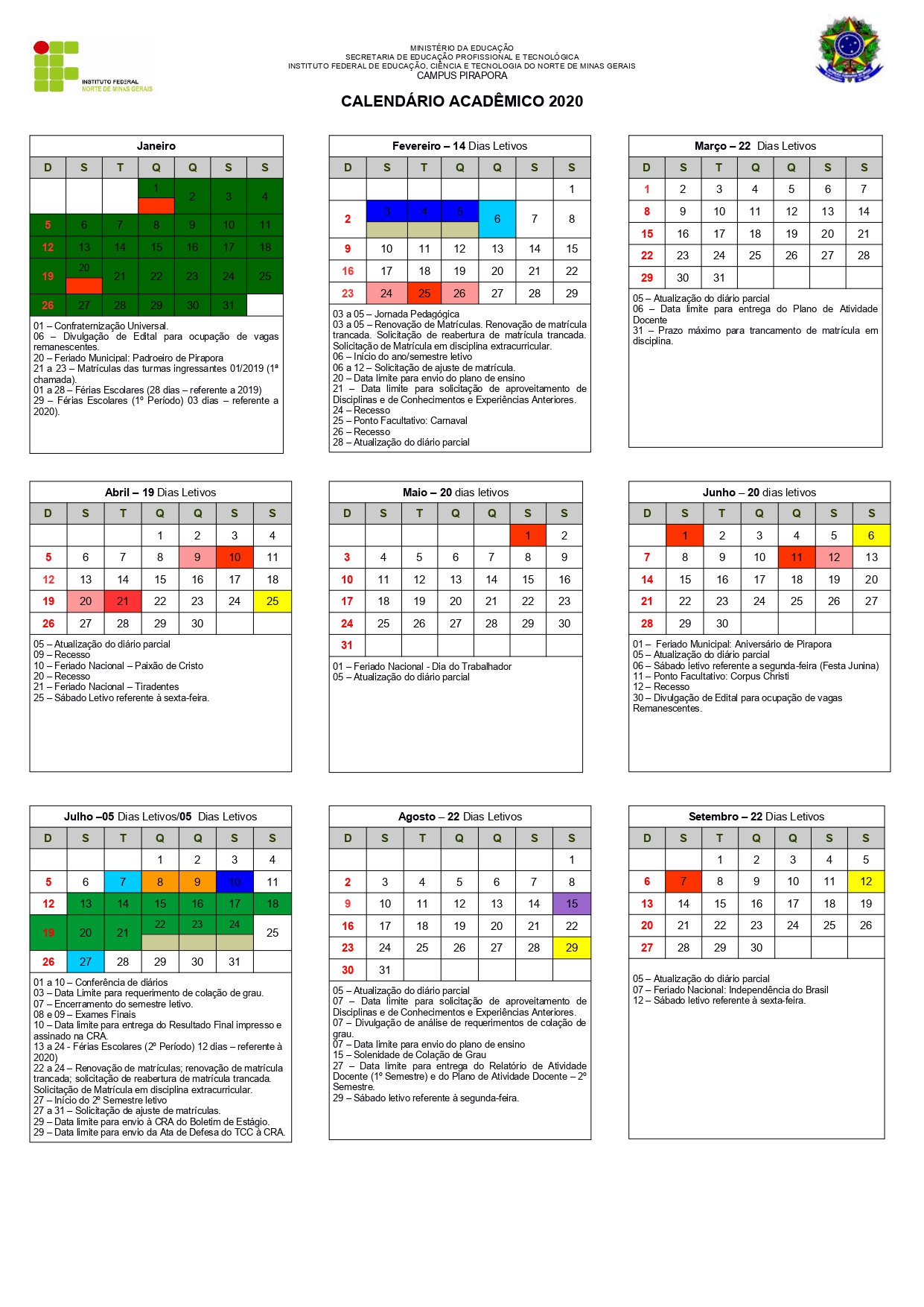 2020 Calendario Academico. Versao FINAL 1 page 0001